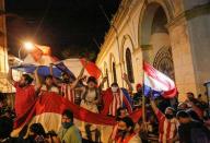 Paraguayans protest against President Mario Abdo Benitez's health policies in Asuncion