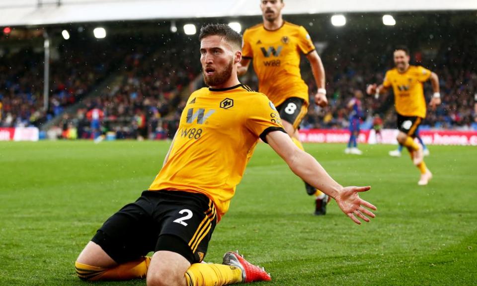 Matt Doherty celebrates his winner at Selhurst Park.