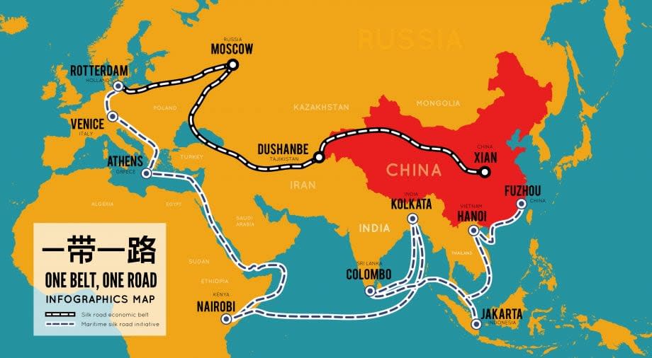 Chinesische Seidenstraße Karte