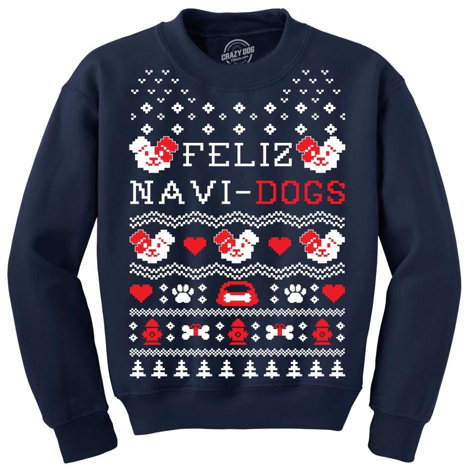 ugly christmas sweaters feliz navi dogs