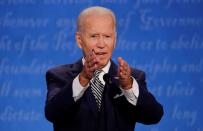 U.S. President Donald Trump and Democratic presidential nominee Joe Biden participate in their first 2020 presidential campaign debate in Cleveland