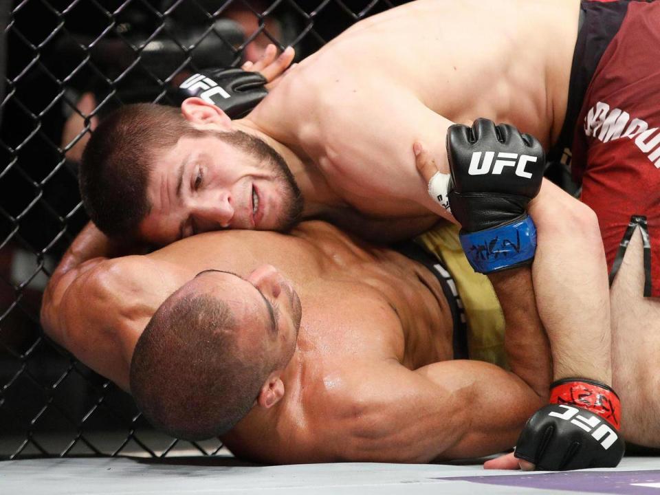 Nurmagomedov dominated Barboza on his return to the Octagon (AP)