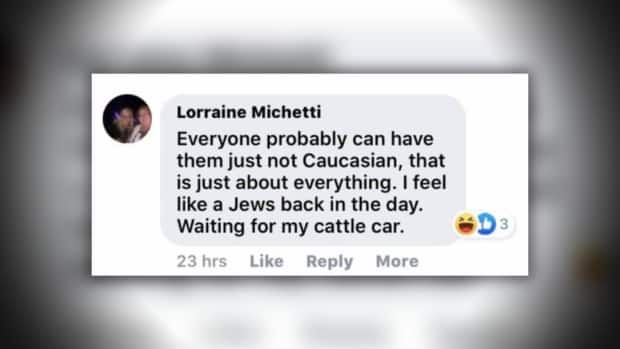 Michetti says this Facebook comment was made in a discussion about the federal Liberals' plans to enact new gun control laws. She said she has apologized for the post, but also defended the comparison during a council meeting.