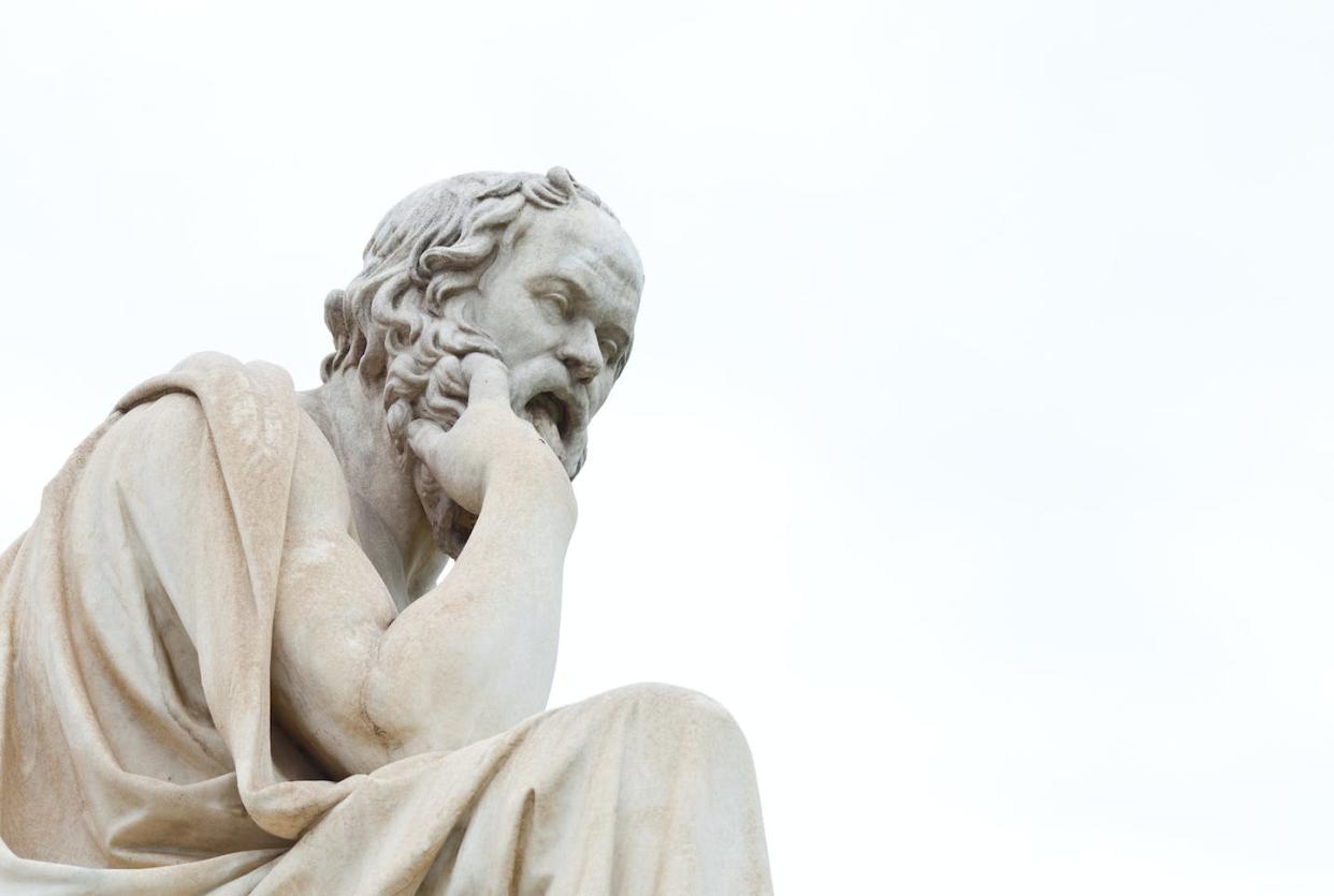 The most important part of knowledge, in Socrates' view? Knowing how much you don't know. <a href="https://www.gettyimages.com/detail/photo/socrates-statue-royalty-free-image/521822255?phrase=socrates&adppopup=true" rel="nofollow noopener" target="_blank" data-ylk="slk:Yoeml/iStock via Getty Images Plus;elm:context_link;itc:0;sec:content-canvas" class="link ">Yoeml/iStock via Getty Images Plus</a>