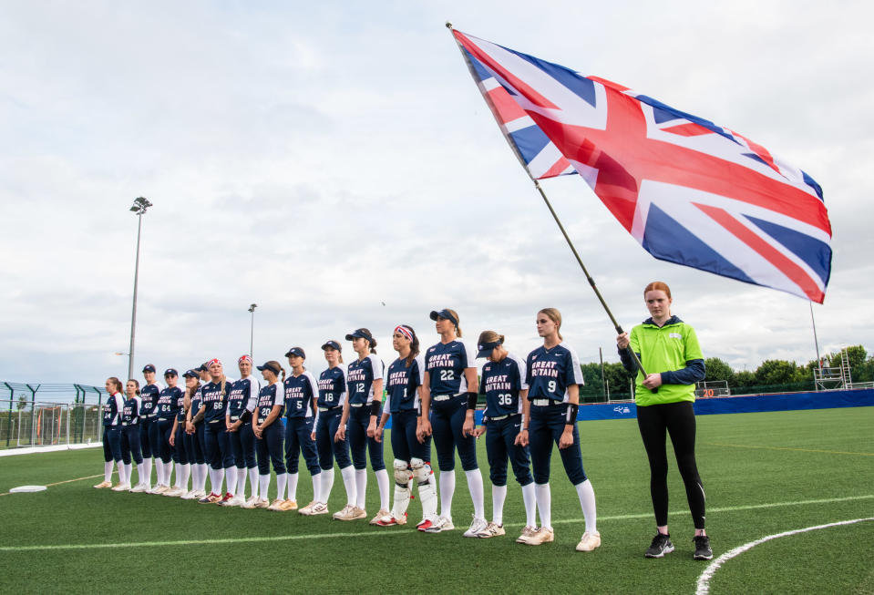 Great Britain's women's softball team (pictured) are among those in with a chance chance of qualifying for the LA 2028 Olympic Games (Image: Mel Maclaine/WBSC)