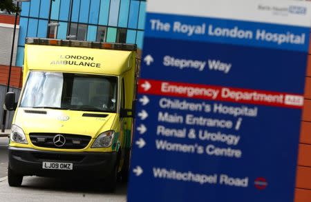 An ambulance is parked at The Royal London Hospital in London, Britain May 13, 2017. REUTERS/Neil Hall