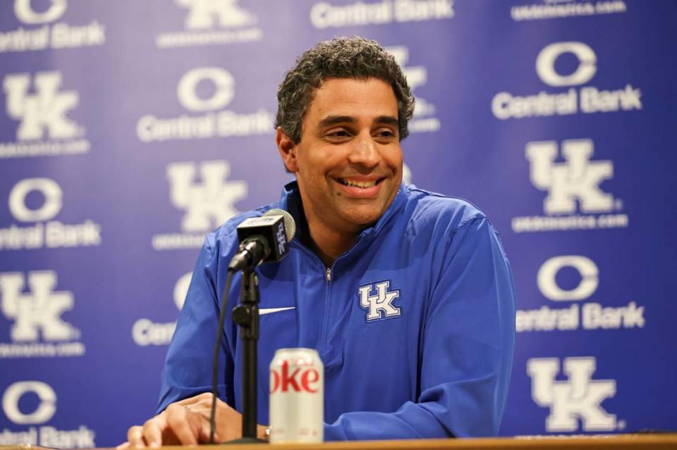 New UK football offensive coordinator Bush Hamdan moved to the United States from Kuwait with his family as a child during the Gulf War.