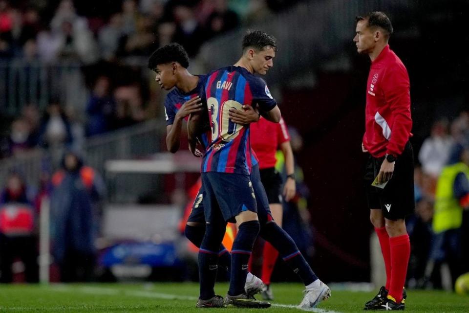 Lamine Yamal and Gavi are the highest-rated Barcelona players. (Photo by Alex Caparros/Getty Images)