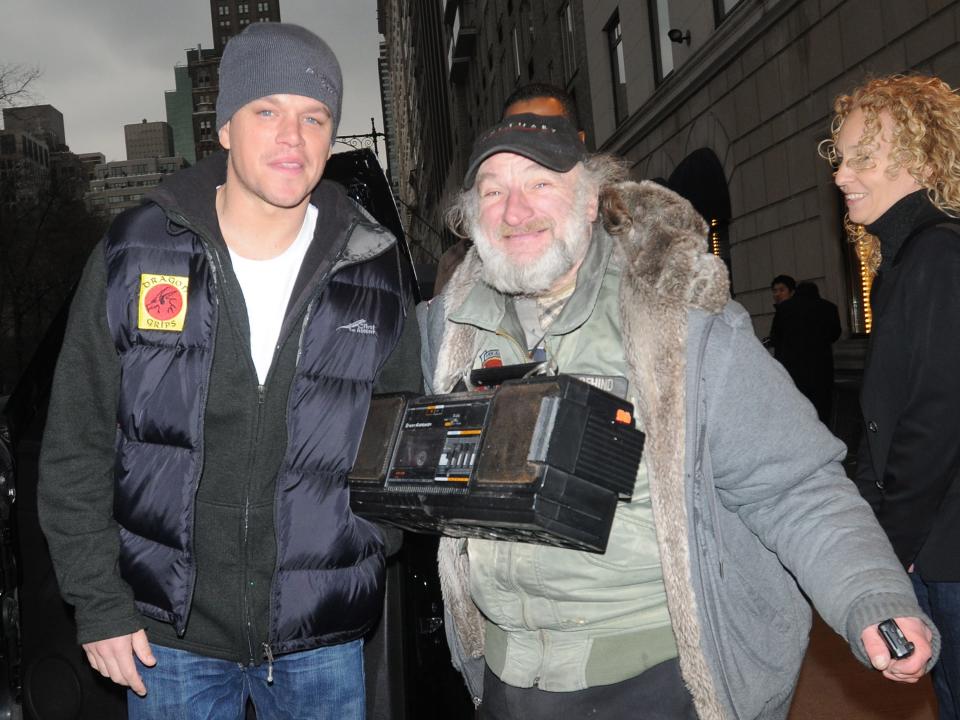 Matt Damon posing with Radioman in NYC.