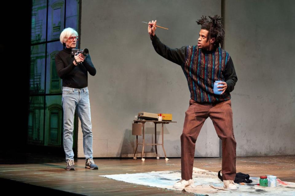 <div class="inline-image__caption"><p>Paul Bettany as Andy Warhol and Jeremy Pope as Jean-Michel Basquiat in 'The Collaboration.'</p></div> <div class="inline-image__credit">Jeremy Daniel</div>