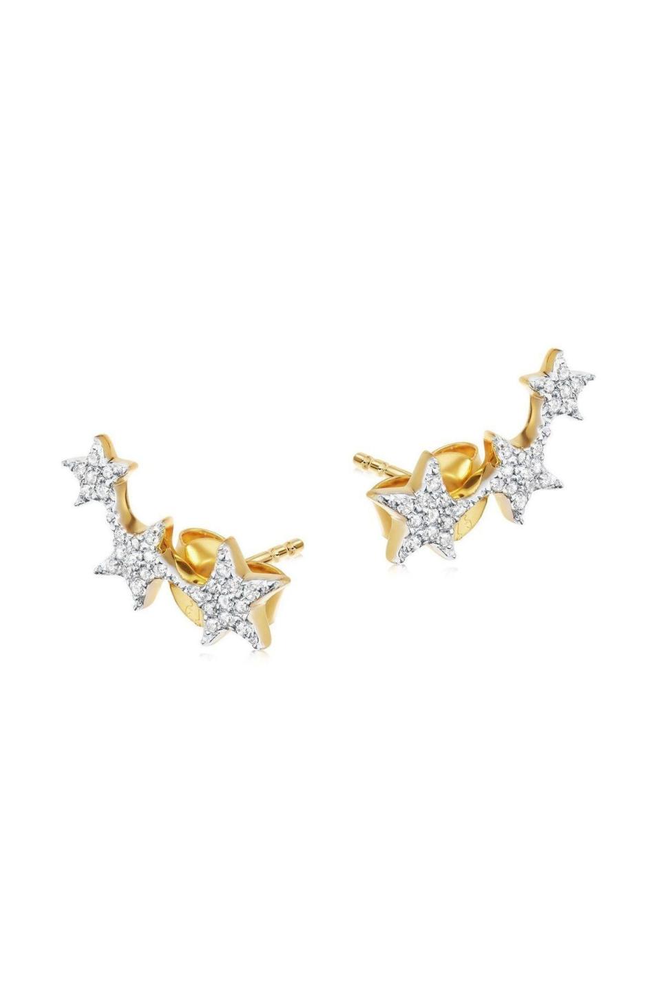 Gold Pave Celestial Stud Set