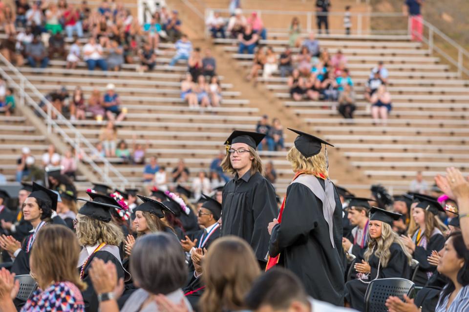 Students joining the armed services after graduation were recognized during the Class of 2021 Randall High School Commencement Ceremony in this file photo.