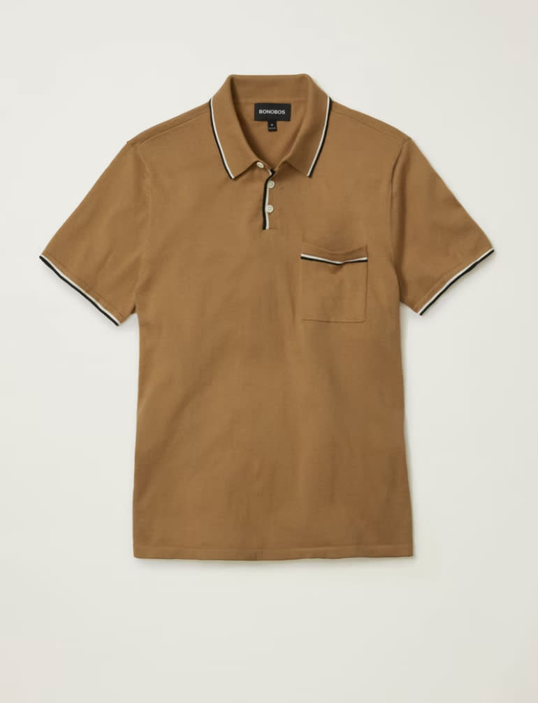 best knit polos, bonobos brown tip shirt