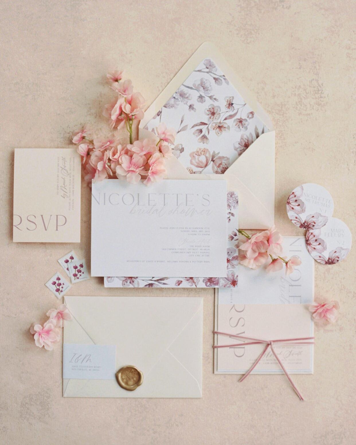 bridal shower invitation suite