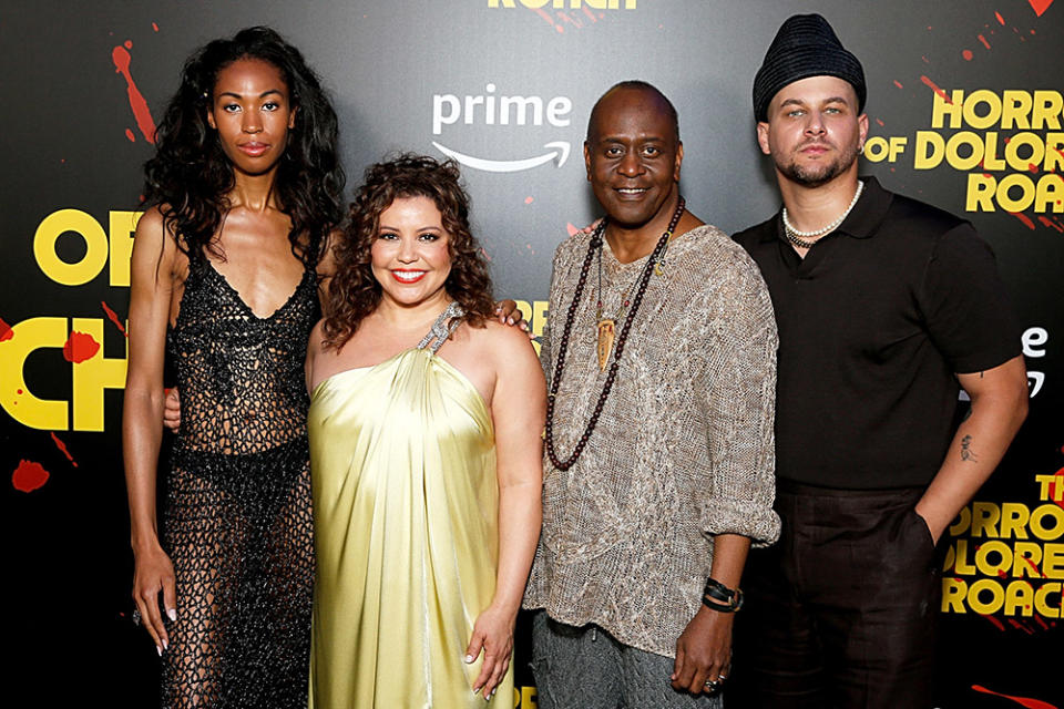 (L-R) Kita Updike, Justina Machado, K. Todd Freeman and Alejandro Hernandez attend the New York Screening of Prime Video's "The Horror Of Dolores Roach" at Regal Union Square on June 28, 2023 in New York City.