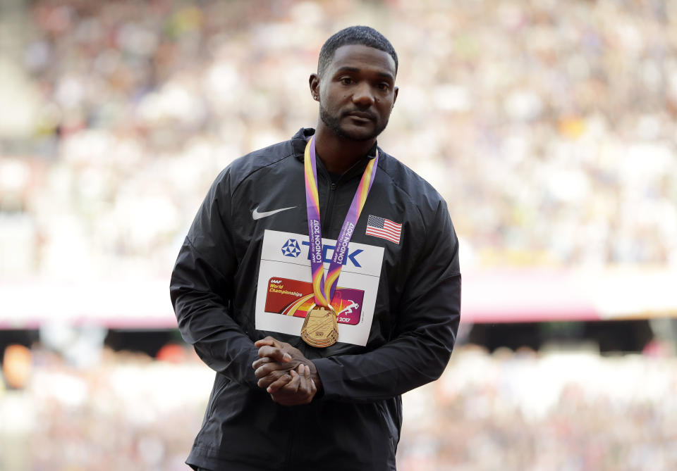 Justin Gatlin’s team told undercover reporters it could supply them with performance-enhancing drugs. (AP)