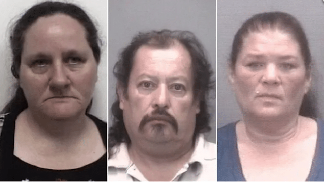 The trio - Alice Todd (l), Vicencio Romero, Tina Davis - will appear in court later this month (Thomasville POlice Dept)