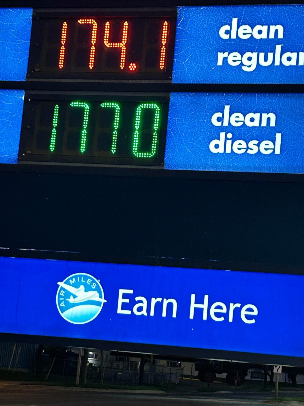 The cost of regular gasoline and diesel dropped three and four cents per litre, respectively, across P.E.I. on Friday. (Richie Bulger/CBC - image credit)