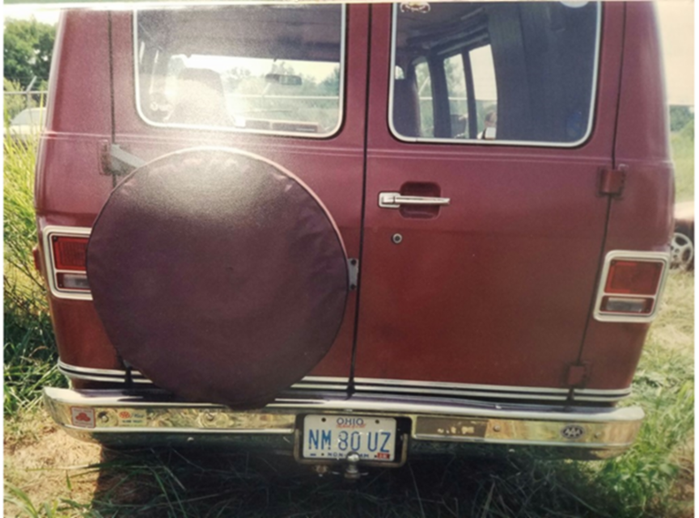 The maroon van connected to Morgan Violi’s kidnapping. (Courtesy: RCSO)