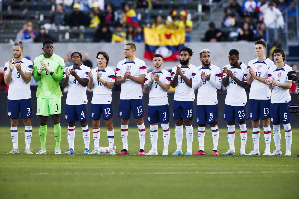 LOS ANGELES, CA - JANUARY 28: USMNT starting 11 during the international friendly between USMNT and Colombia on January 28, 2023 at Dignity Health Sports Park in Carson, CA. (Photo by Ric Tapia/Icon Sportswire via Getty Images)