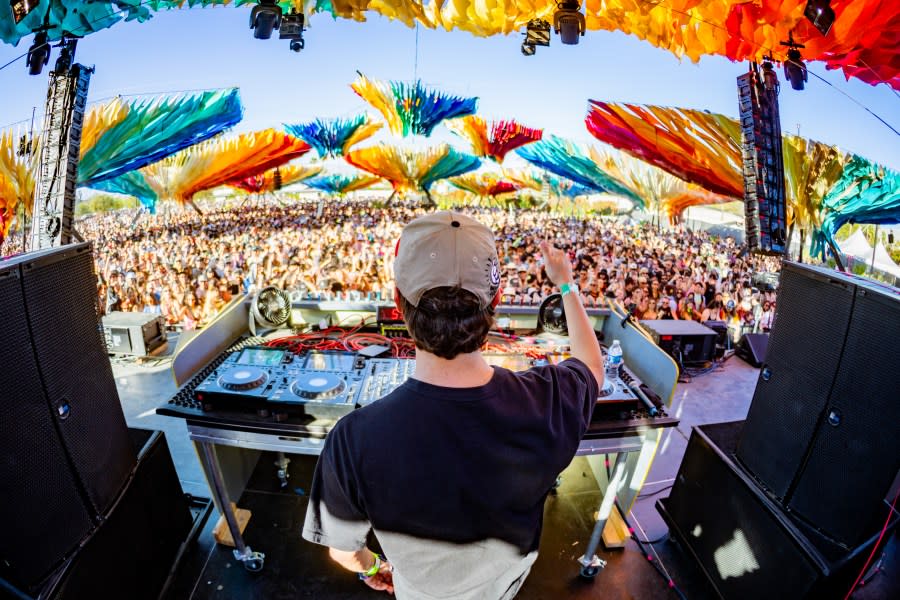 INDIO, CALIFORNIA – APRIL 14: (FOR EDITORIAL USE ONLY) Tape B performs at the Do LaB at the 2024 Coachella Valley Music And Arts Festival weekend 1 day 3 at Empire Polo Club on April 14, 2024 in Indio, California. (Photo by Matt Winkelmeyer/Getty Images for Coachella)