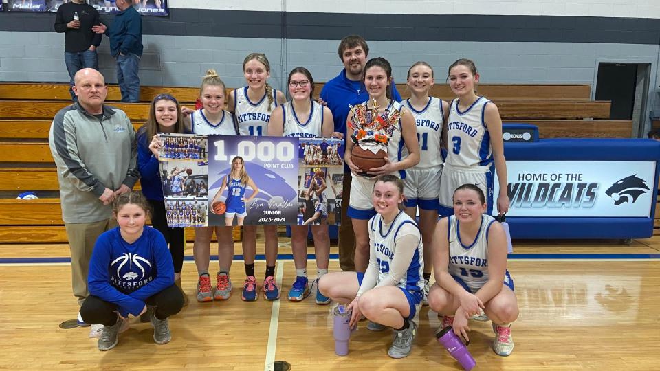 Pittsford junior Ava Mallar (second row, third from right) is the 2023-24 girls basketball All-Area Dream Team Player of the Year.