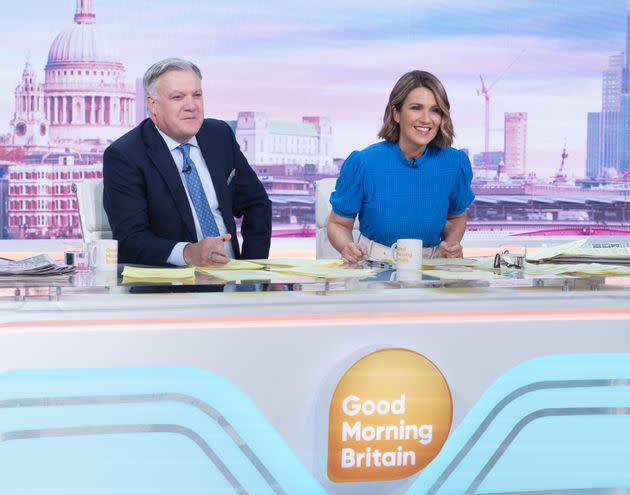 Good Morning Britain hosts Ed Balls and Susanna Reid