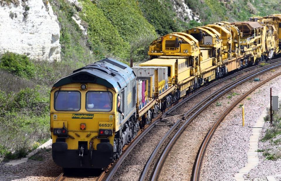 The rail industry is claiming a surge in the movement of goods by train shows it can help ensure supermarket shelves remain stocked during the lorry driver shortage (Gareth Fuller/PA) (PA Archive)