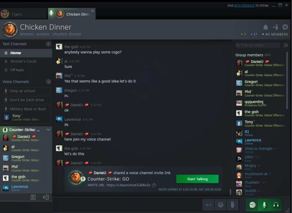 Steam's chat hasn't been updated in ages, leaving its embedded communication