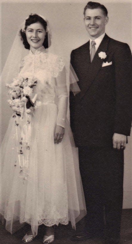 Lucille and Louis San Miguel on their wedding day in 1952.