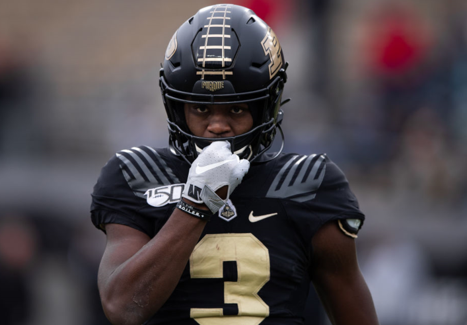 The young NFL player used to play for Purdue while at college in Indiana before being drafted for Cleveland Browns (Zach Bolinger/Icon Sportswire via Getty Images)