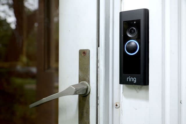 <p>Chip Somodevilla / Getty Images</p> Stock image of a Ring doorbell camera