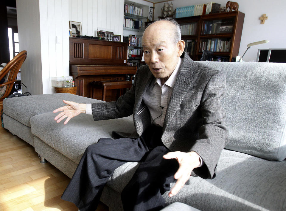 In this Feb. 14. 2014 photo, Kim Se-rin, 84, speaks during an interview at his house in Bucheon, South Korea. As Kim waits to travel this week, to North Korea to reunite with his sister he hasn't seen in six decades, he tries to balance his excitement with a large dose of nervousness and skepticism.(AP Photo/Ahn Young-joon)