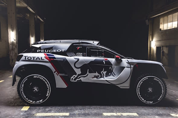 The new Peugeot 3008 DKR during a studio photoshoot at Paris, France on August 7, 2016.