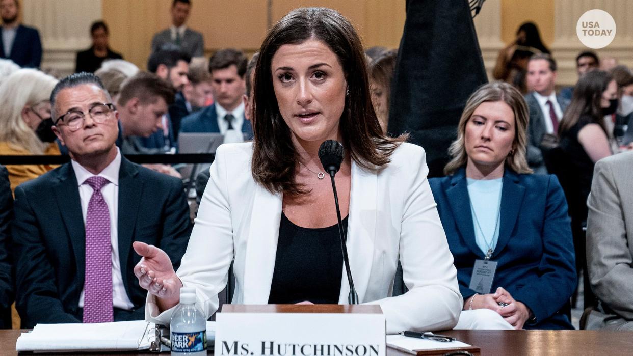 Cassidy Hutchinson, former aide to Donald Trump's chief of staff, testifies June 28 before the House committee investigating the Jan. 6 attack.