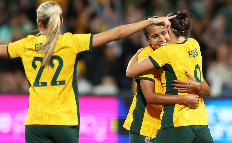 Mary Fowler in action for the Matildas.