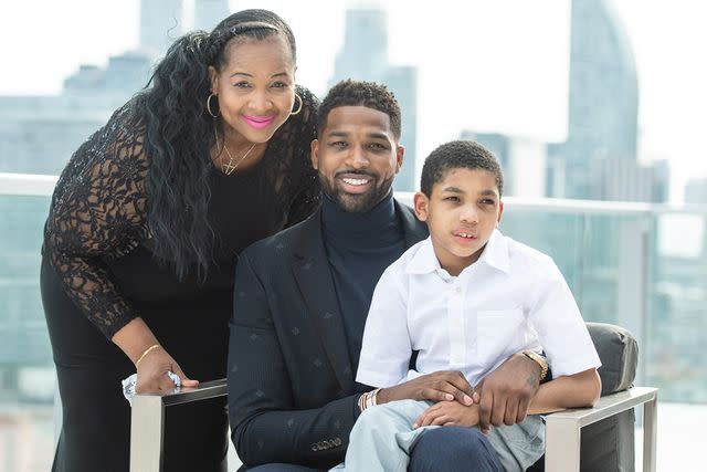 George Pimentel/Getty Mother Andrea Thompson, NBA Player Tristan Thompson and brother Amari Thompson attend The Amari Thompson Soiree in support of Epilepsy Toronto at The Globe and Mail Centre on August 9, 2018 in Toronto, Canada.