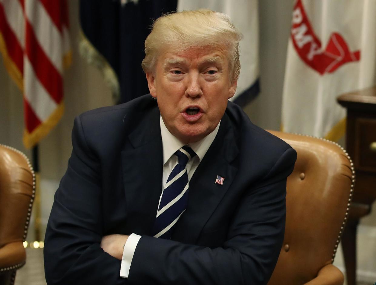 President Donald Trump leads a prison reform roundtable in the Roosevelt Room at the White House: Mark Wilson/Getty Images