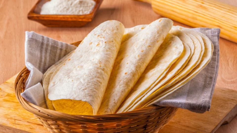 fresh corn tortillas in a basket