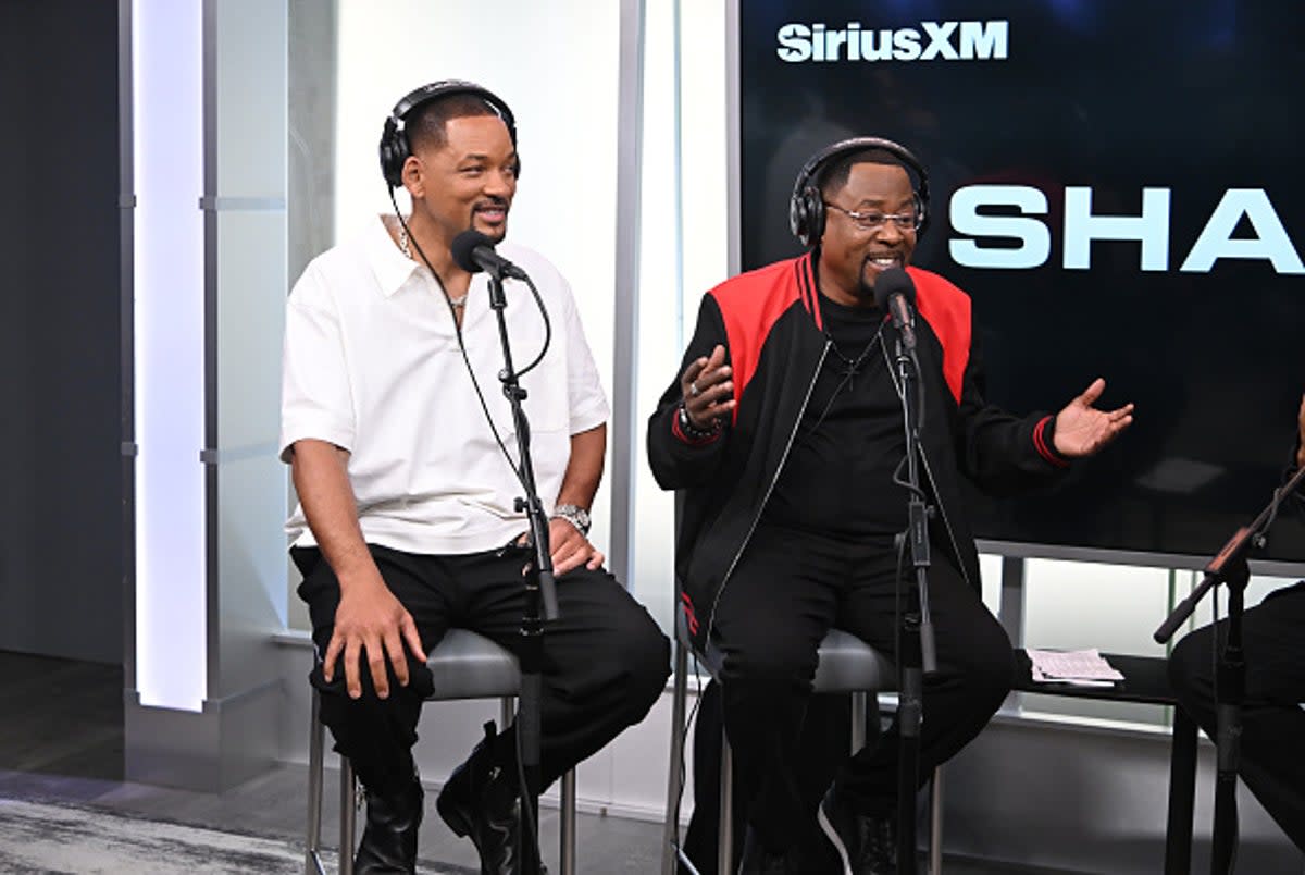 Will Smith and Martin Lawrence react to Jason Kelce not washing his feet  (Getty Images for SiriusXM)