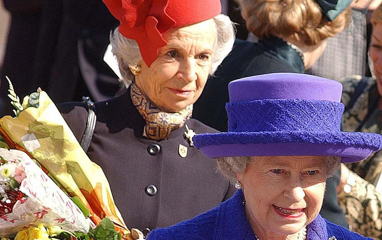 Lady Airlie with Queen Elizabeth II on a 1992 visit to Canada: she was a discreet member of the Household and even her own mother complained wryly that she was unable to extract a word from her about Palace life