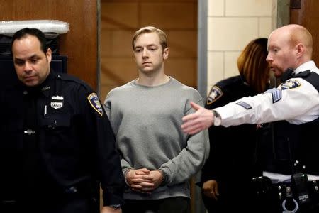 James Harris Jackson, who allegedly travelled to New York City and fatally stabbed an African-American man in an racially motivated attack, appears in State Supreme Court in New York City, U.S. April 5, 2017. REUTERS/Brendan McDermid