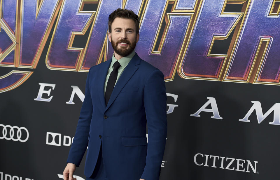 FILE - Chris Evans arrives at the premiere of "Avengers: Endgame" on April 22, 2019. Evans turns 40 on June 13. (Photo by Jordan Strauss/Invision/AP, File)