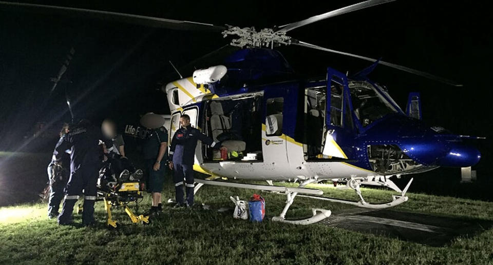 The man was airlifted to hospital early on Monday. Source: RACQ LifeFlight