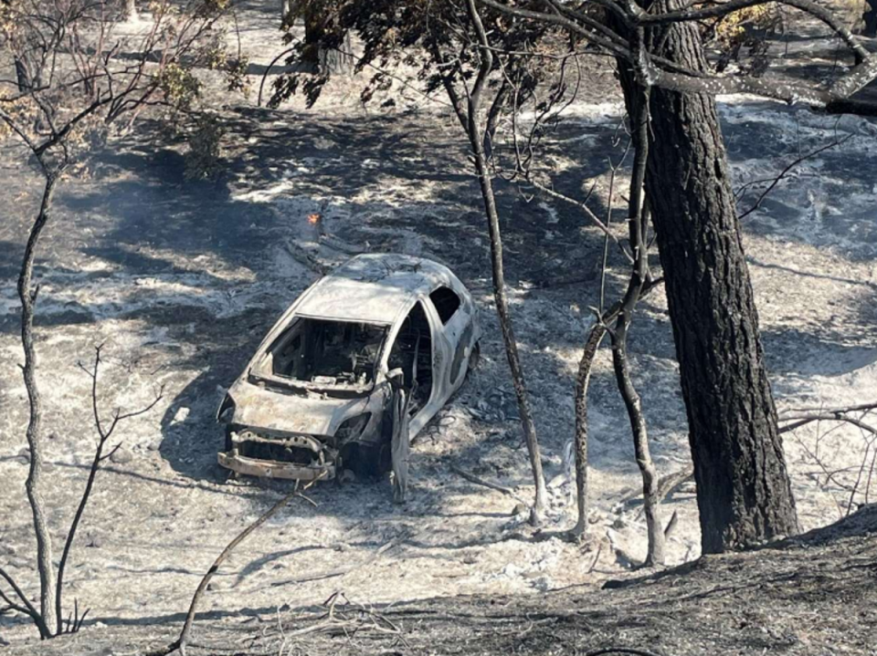 The burning car thought to have sparked California’s Park Fire on July 24 2024 (Butte County District Attorney’s Office)