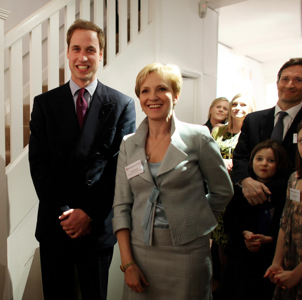 Prince William with trustee and patron Julia Samuel at a reception of The Child Bereavement Charity held at the Sladmore Contemporary Art Gallery, London. Picture -David Bebber