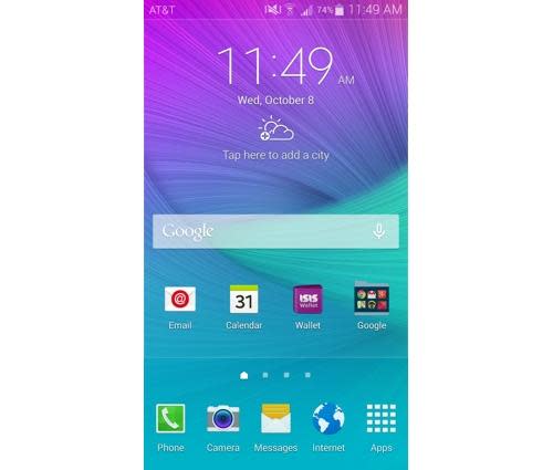 Galaxy Note 4 smartphone screenshot