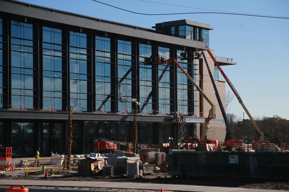 Work continues on the Enmarket Arena.