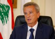 FILE PHOTO: Lebanon's Central Bank Governor Riad Salameh speaks during an interview with Reuters in Beirut