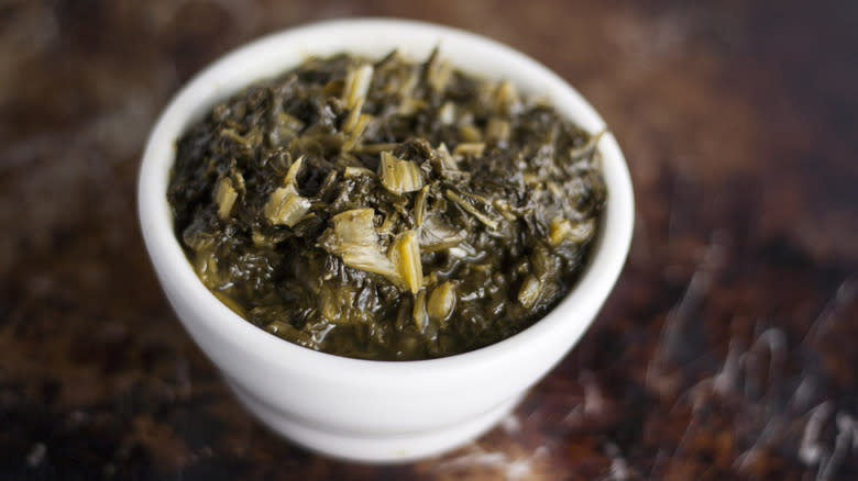 Bowl of collard greens